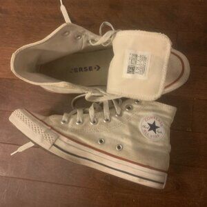 White High Top Converse, Women 6
